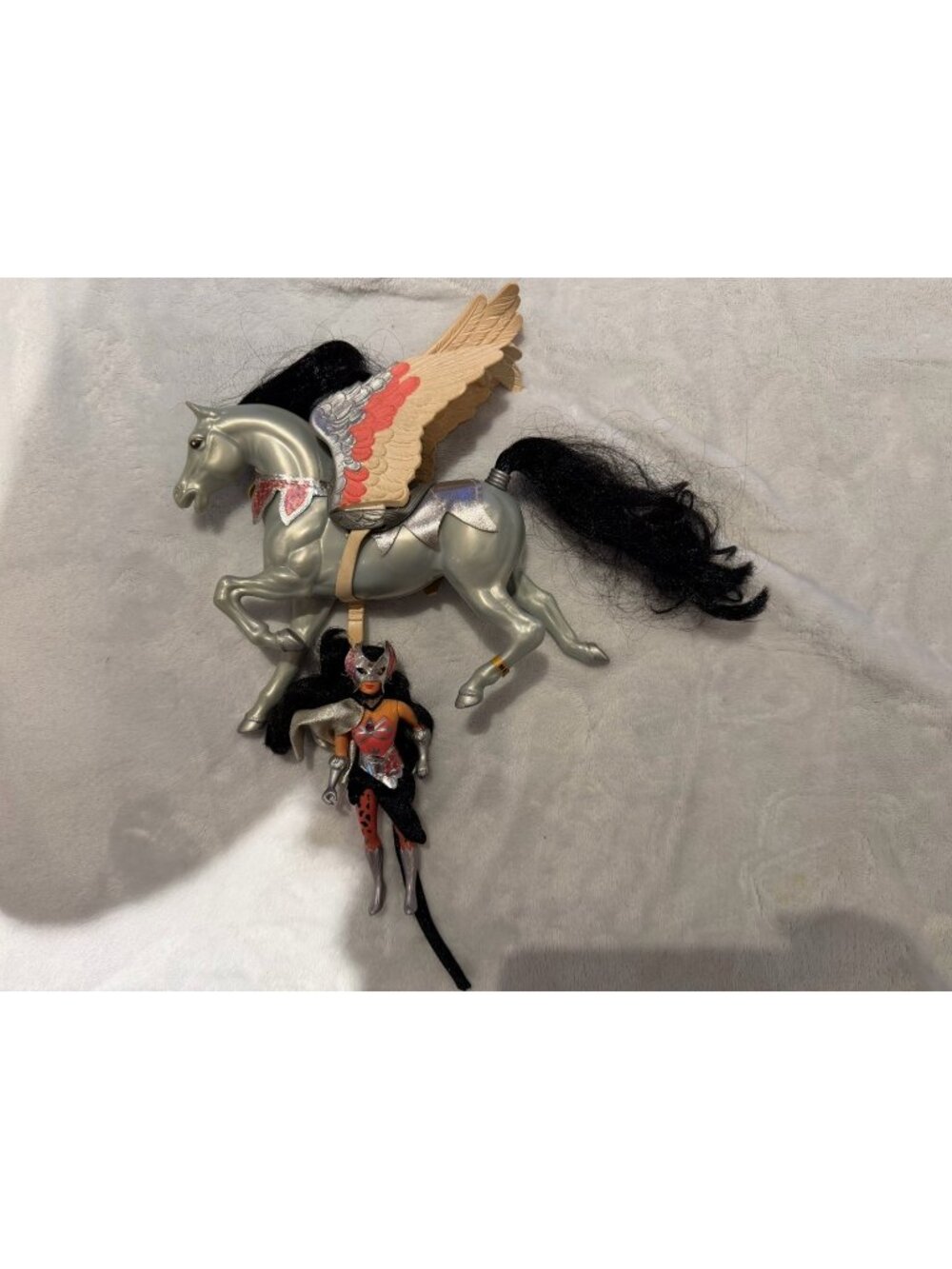 RARE Shower Power Catra Silver Storm Horse Figure Doll Princess of Power She-ra